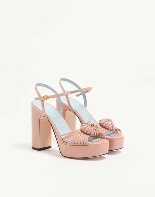 Valentino Garavani - Coeur Royal Platform Sandal In Kidskin 115mm - Pink - Woman - Sandals
